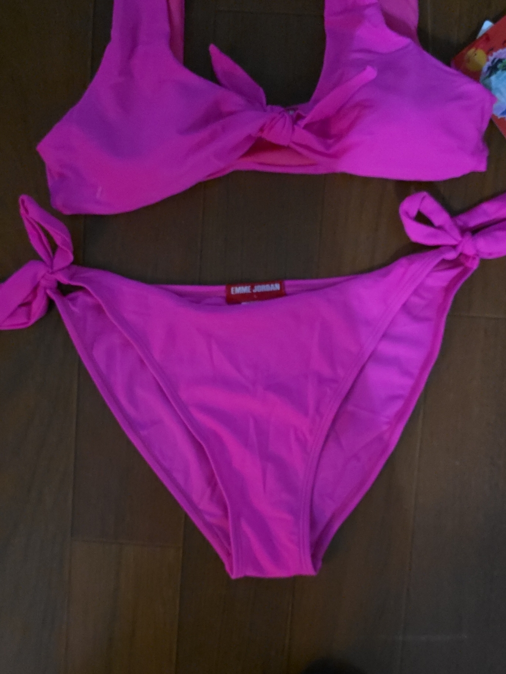 Jordan Hot Pink Knot Front Bikini Top
